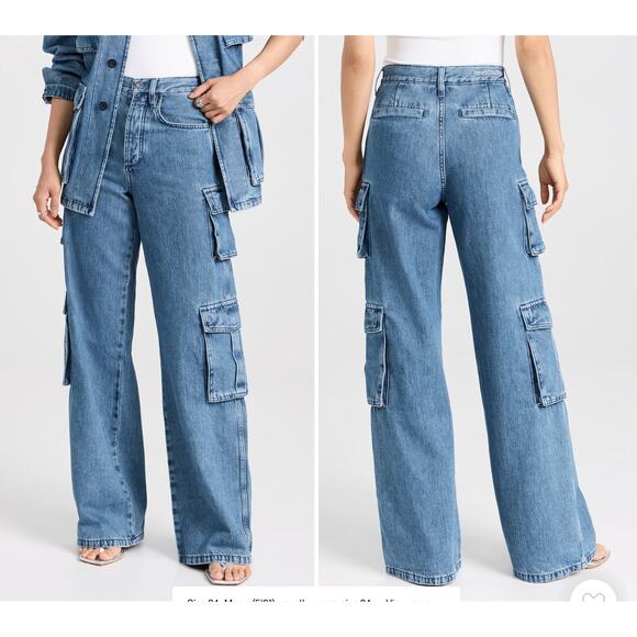 Favorite Daughter The Carly Shortie Cargo Jeans in Highway Sz 32 Petite - Picture 2 of 12